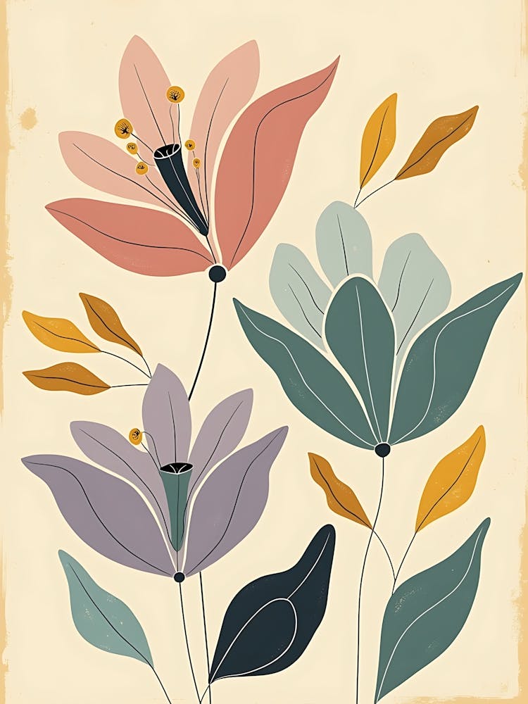 Serene Pastel Floral Harmony