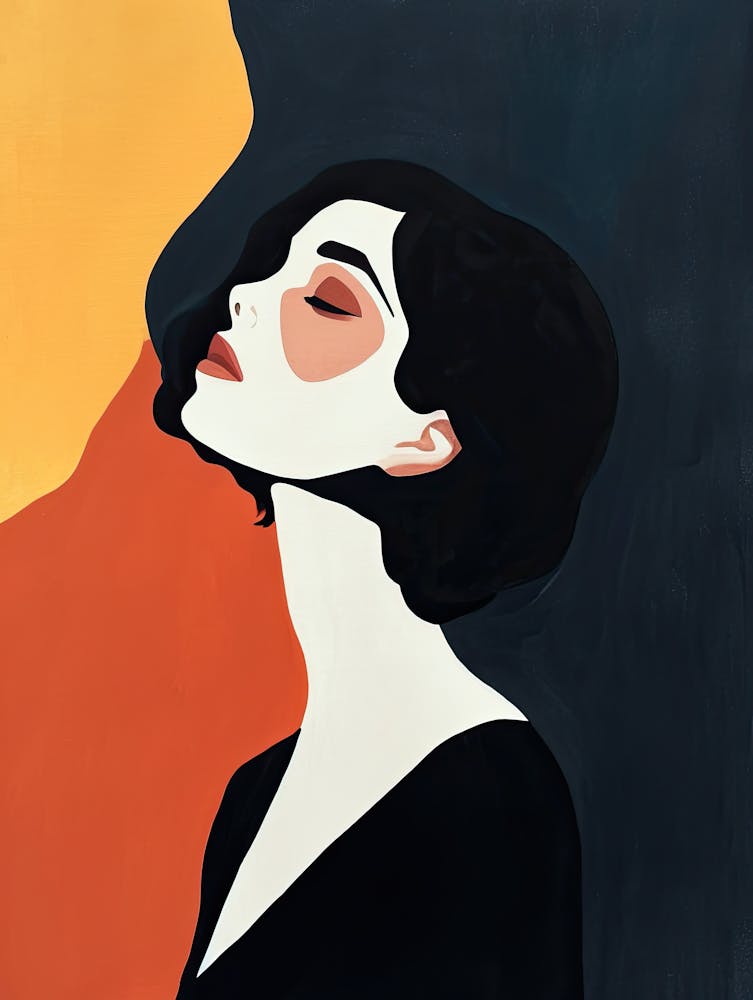 Woman In Black And Orange, Boho