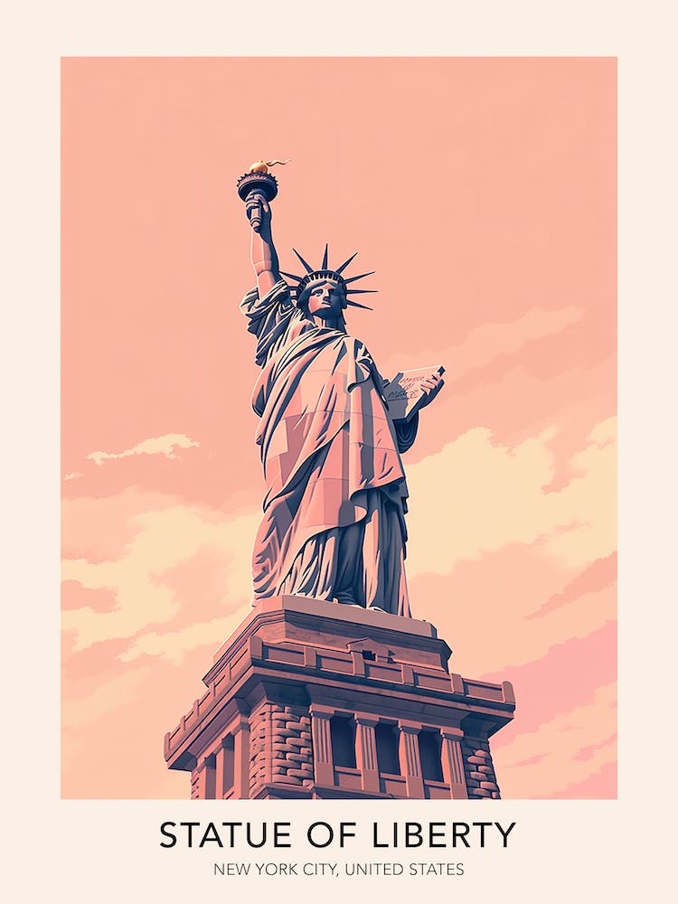 Statue Of Liberty New York City United States Travel Poster