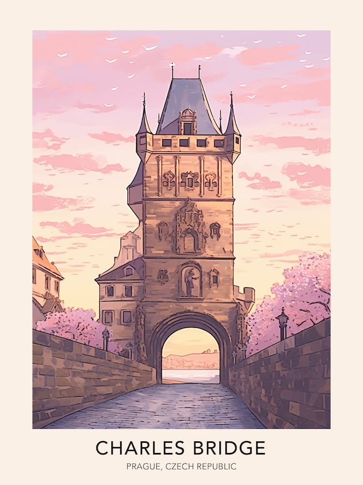 Charles Bridge Prague Czech Republic 2 Travel Poster