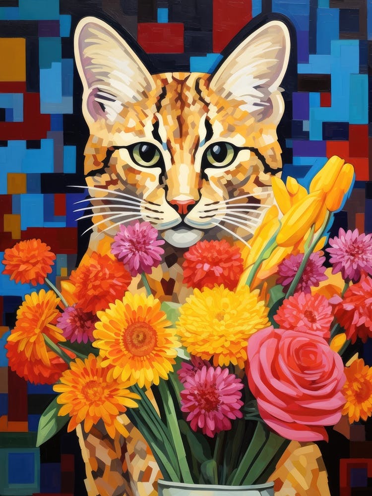 Cat With Flowers 4
