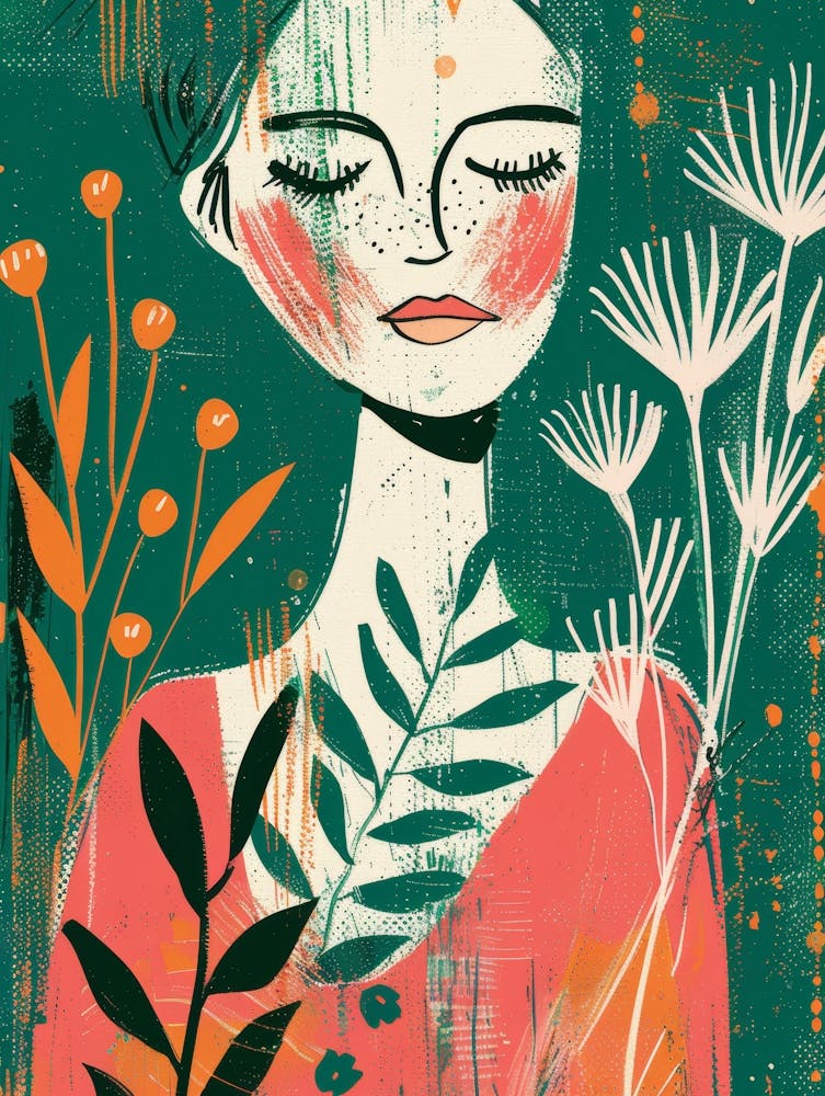 Woman With Flowers 15
