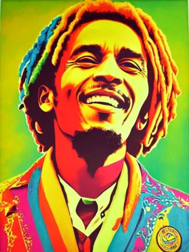 Bob Marley & The Wailers Colourful Pop Art