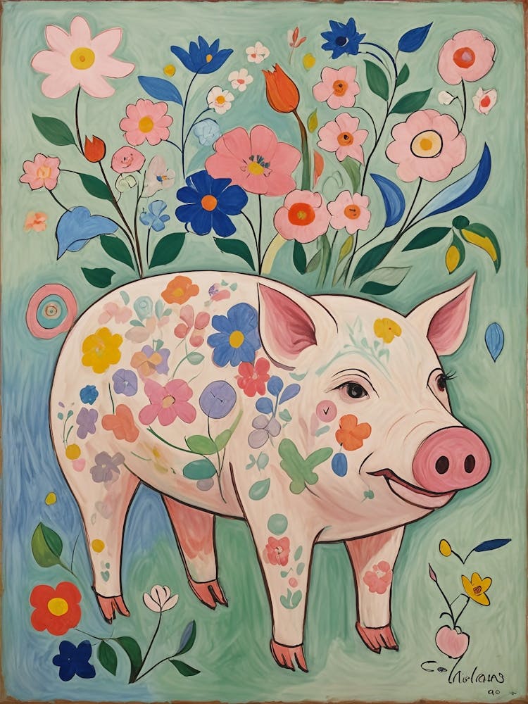 Floral Pig no1