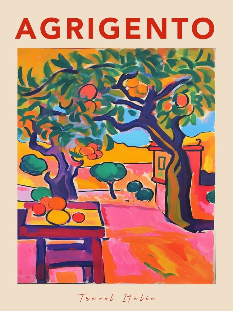 Agrigento Italia Travel Poster