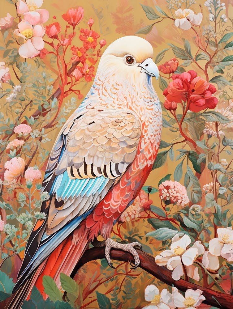 Budgerigar 2 Detailed Bird Painting