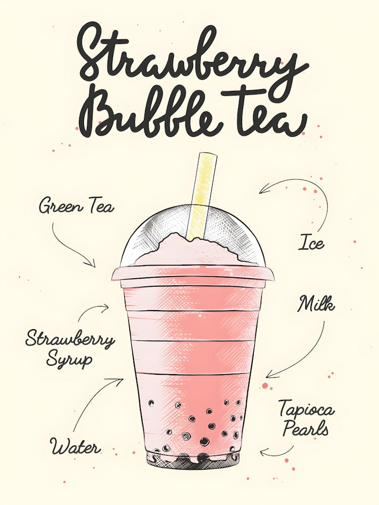 Strawberry Bubble Tea 1