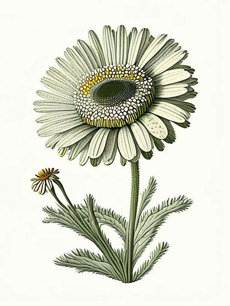 Oxeye Daisy Wildflower Vintage Botanical