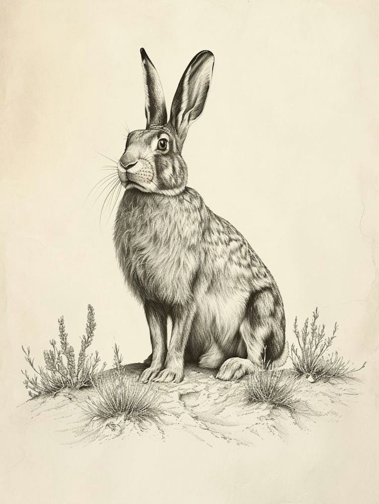 Lionhead Rabbit Drawing 2