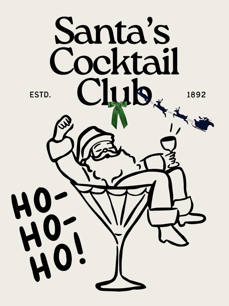 Santa’s Cocktail Club | Trendy Preppy Ho Ho Ho Christmas 2