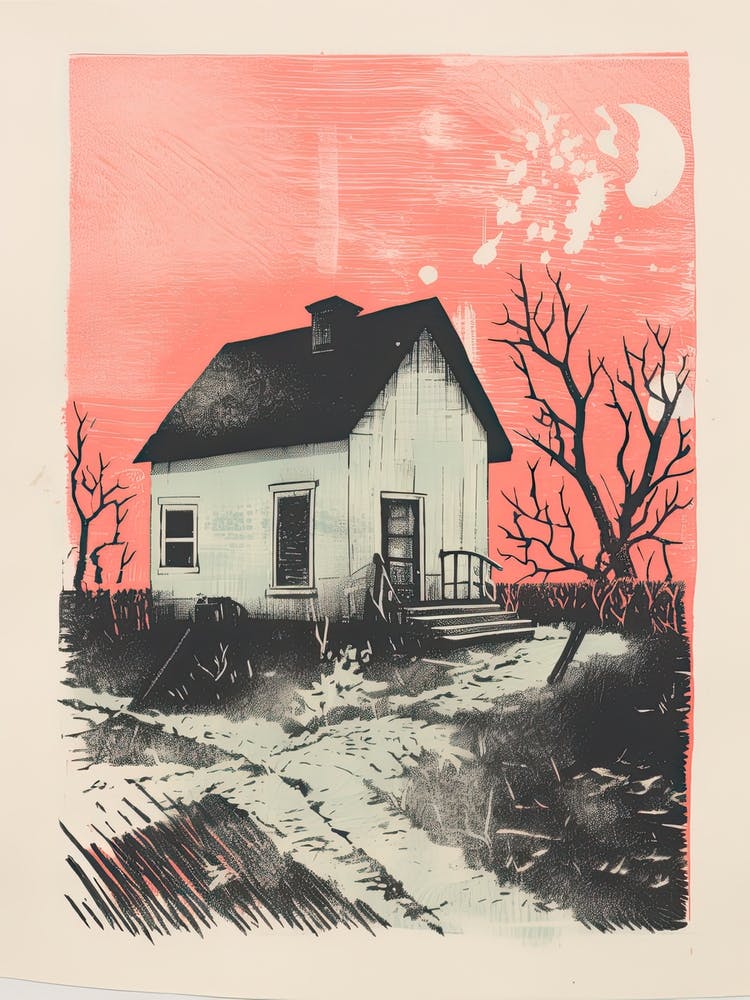 Ein Haus in Cape Cod, Abstrakter Risograph-Stil 3