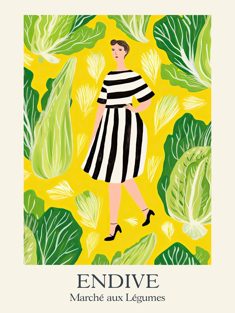 Marche Aux Legumes Endive Summer Illustration 1