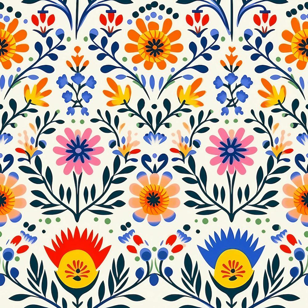 Mexican Seamless Floral Pattern
