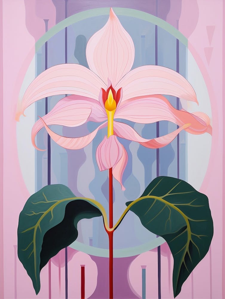 Orchid 2 Hilma Af Klint Inspired Pastel Flower Painting