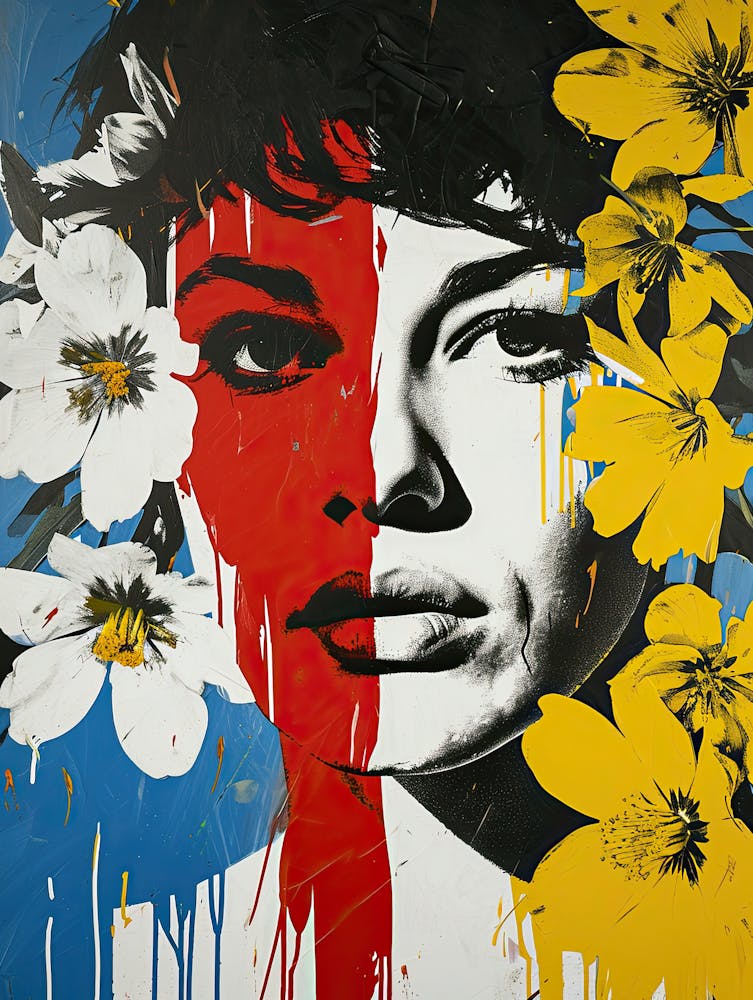 Woman With Flowers, Pop Art 1