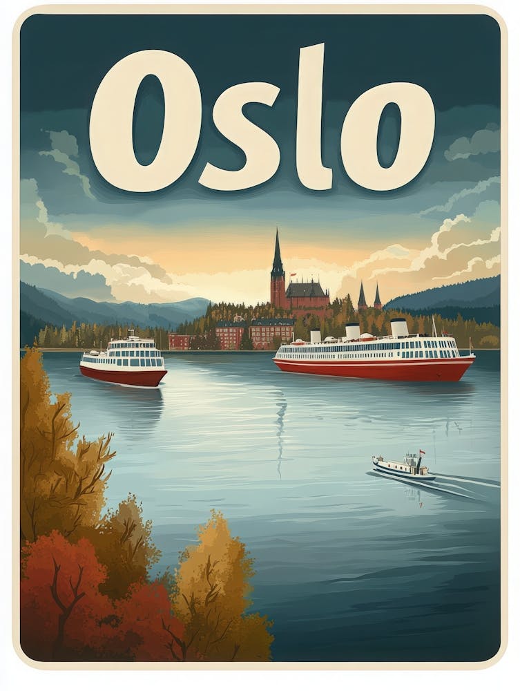 Aihrgdesign A Mid Century Modern Travel Poster For Oslo 1
