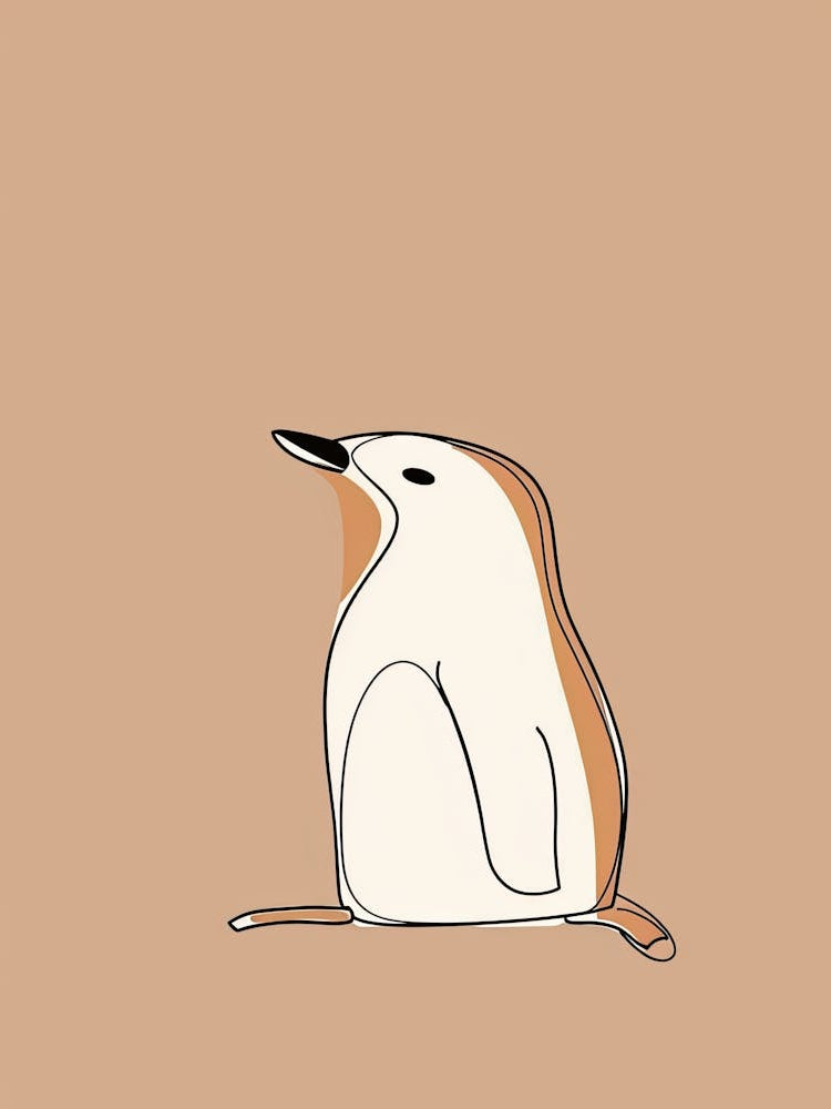 Penguin - Boho, Line Art 2