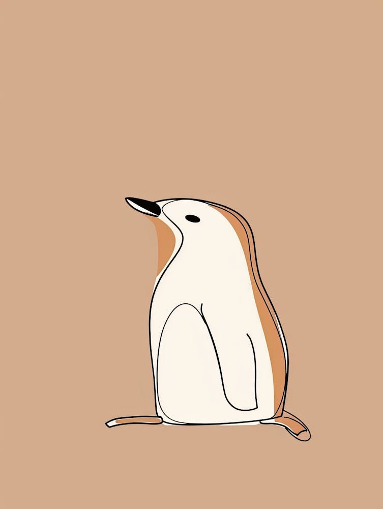 Penguin - Boho, Line Art 2