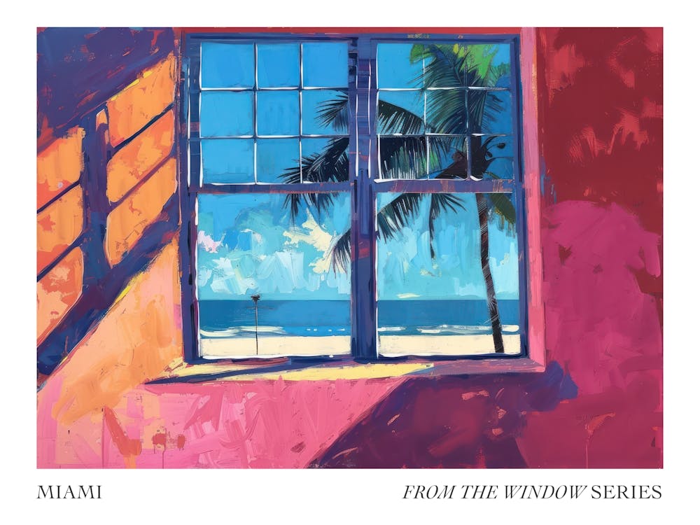 Miami From The Window Series Poster Painting 2