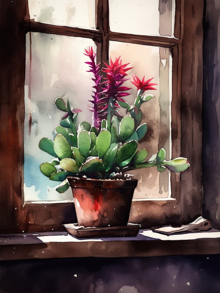 Christmas Cactus Window 2