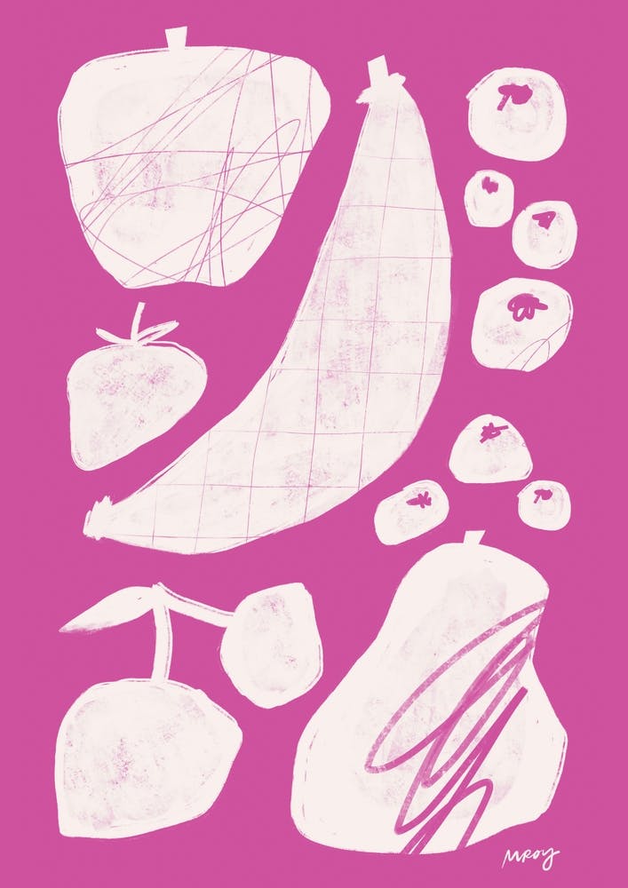 Abstract Fruit Pink   