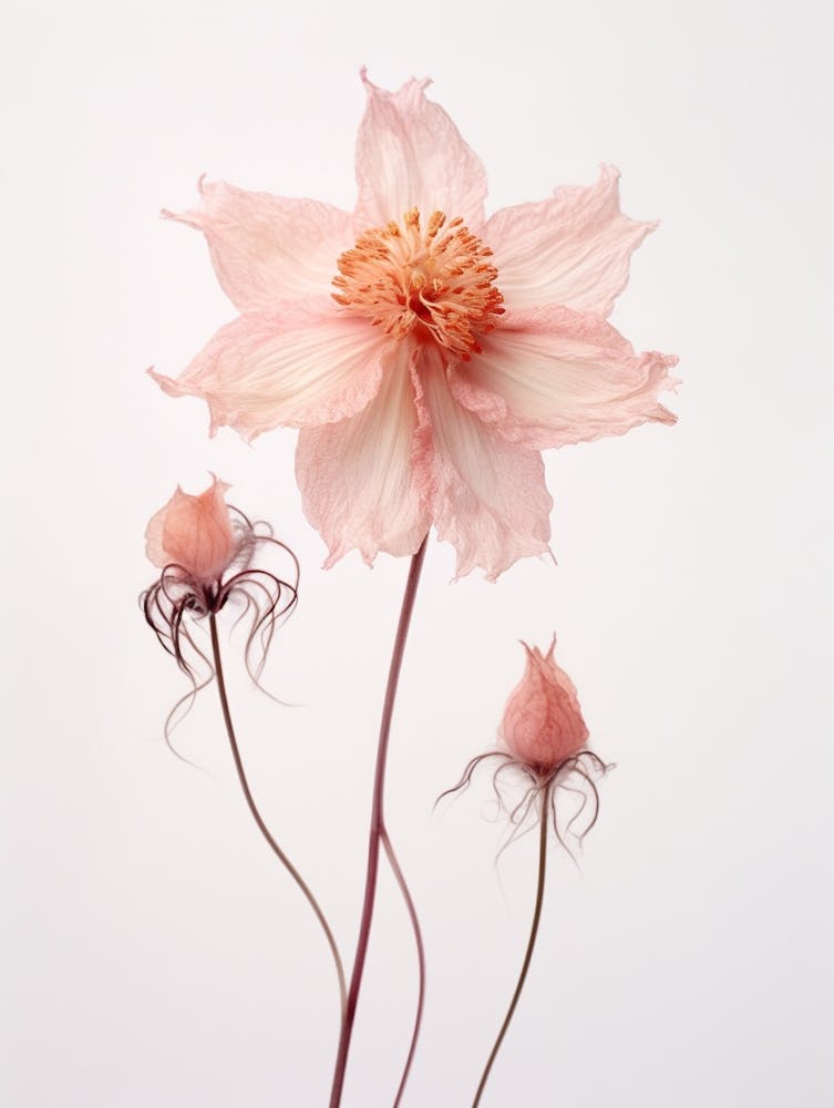 Pressed Wildflower Botanical Art Prairie Smoke 1