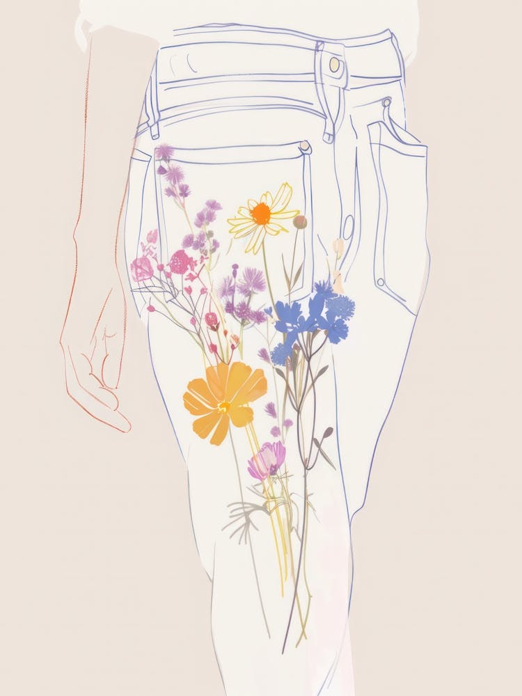 Jean Line Art Flowers 7