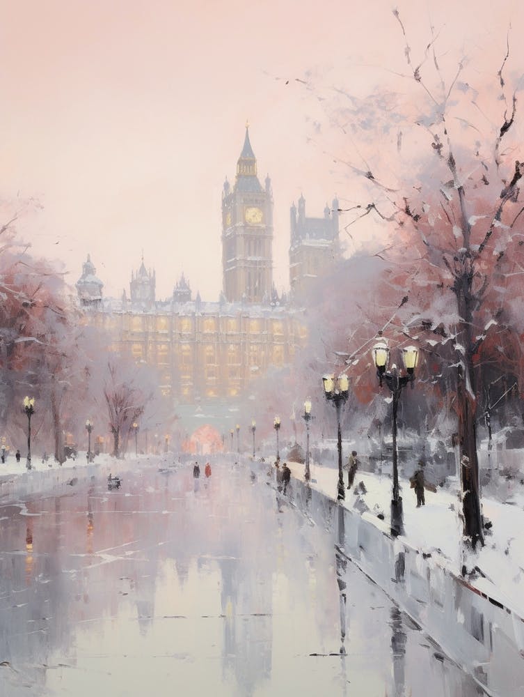 Dreamy Winter Painting London United Kingdom 3