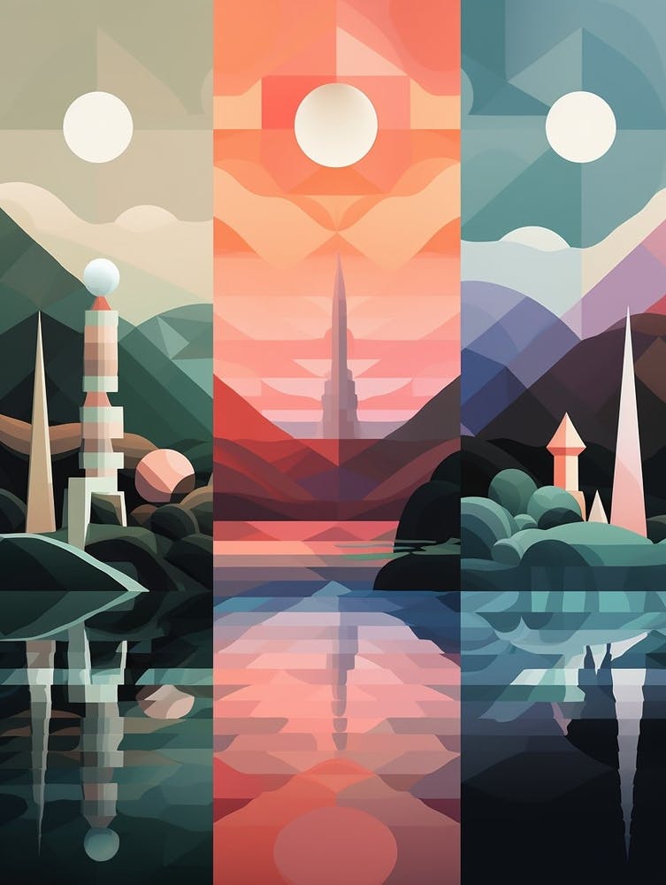 Landscape Geometric Abstract Illustration 10