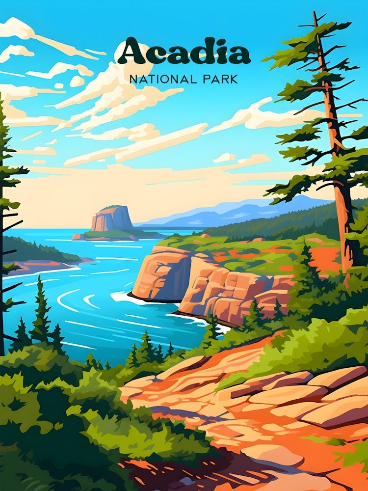 Acadia National Park Maine United States USA Travel Art