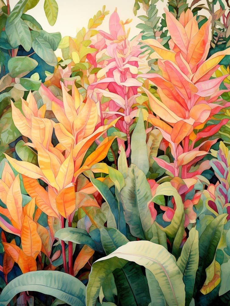 Tropical Plant Painting Zz Plant 4