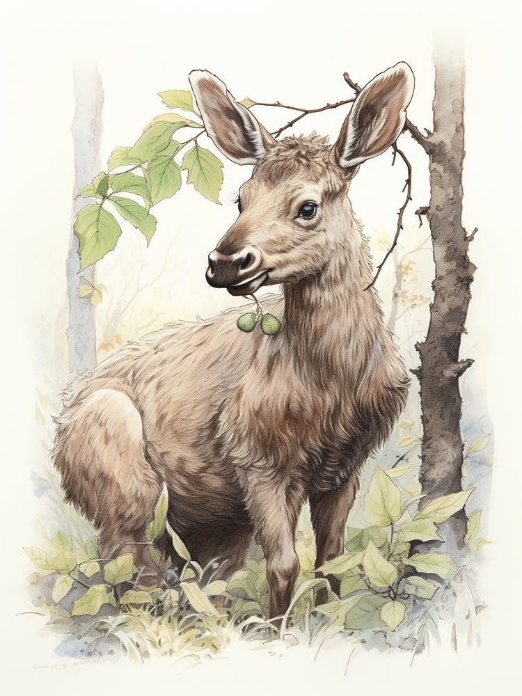 Storybook Animal Watercolour Moose 3