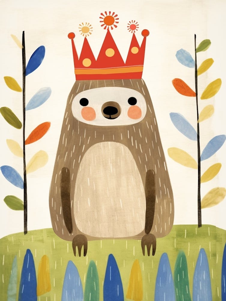 Little Sloth 2 Wearing A Crown
