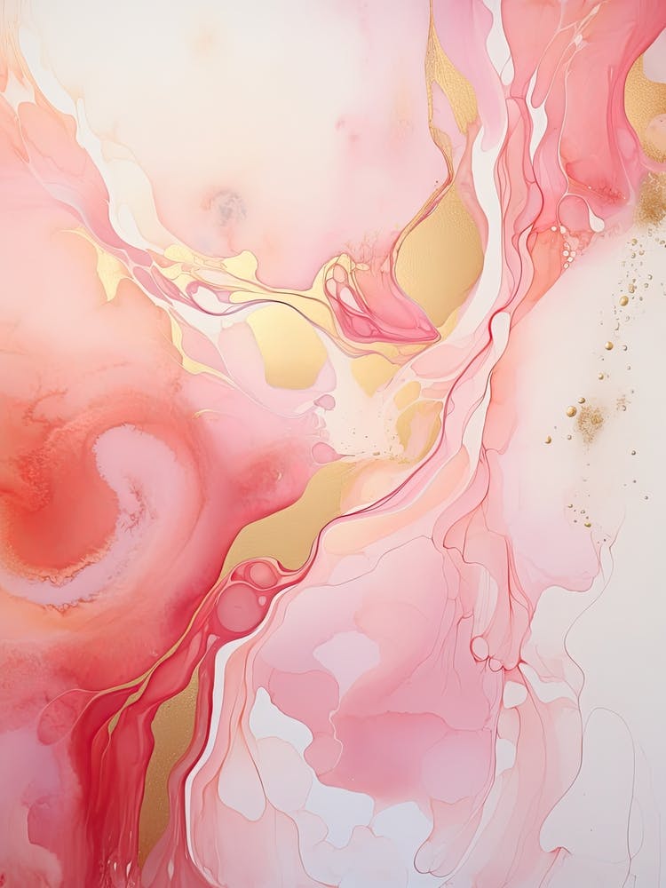 Pink And White Flow Asbtract Painting 3