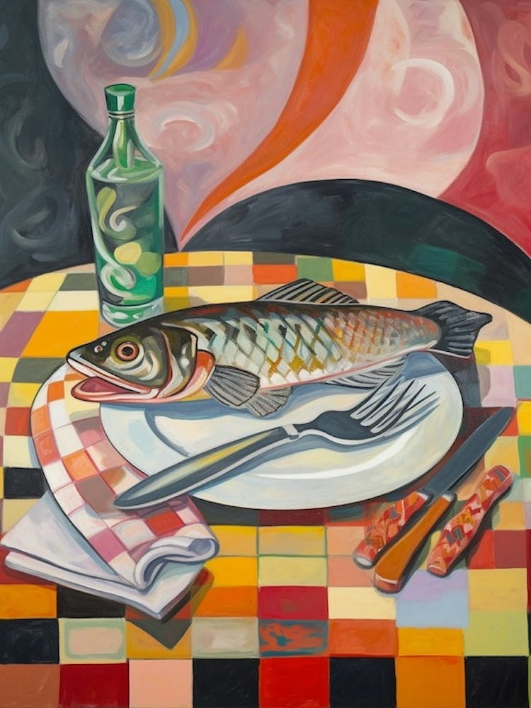 Trout Still Life Painting