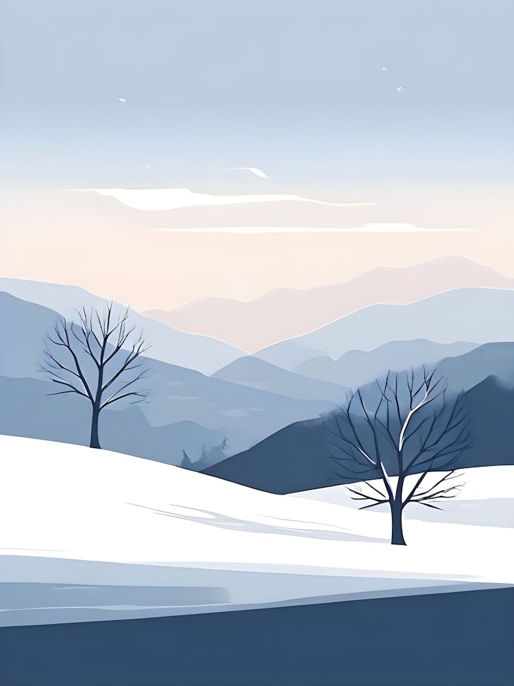 Winter Landscape With Trees