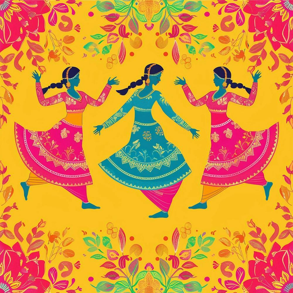Baisakhi Banner Texture With Punjabi Dance Motif 171