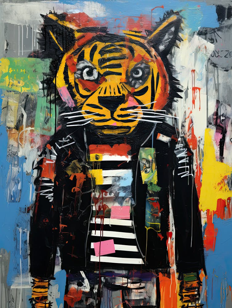 Cute street tiger