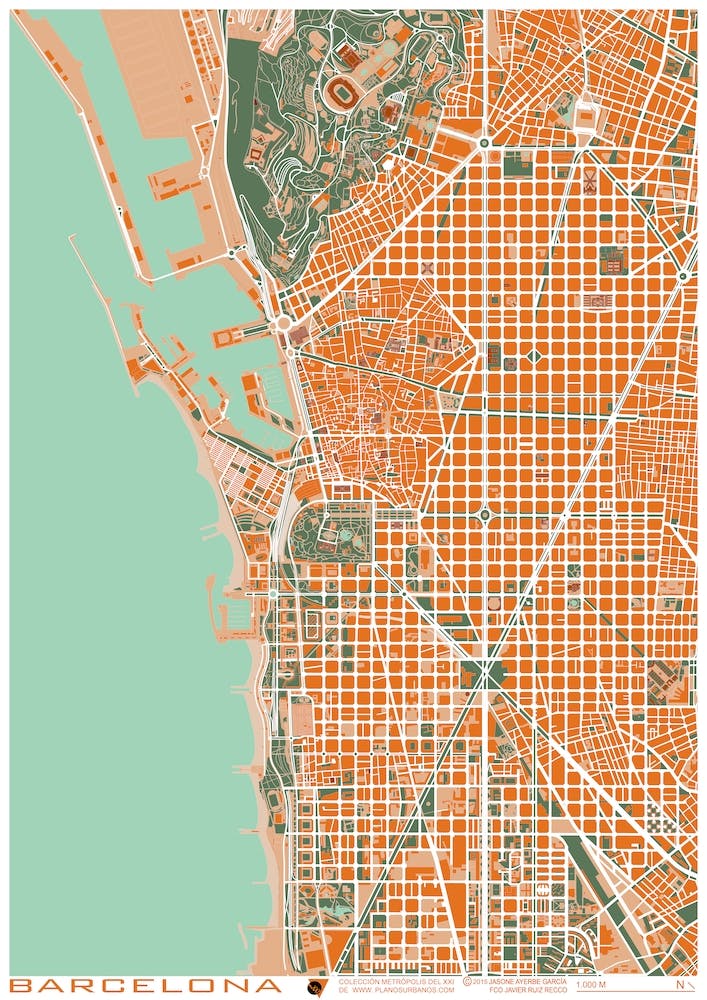 Barcelona Orange Karte