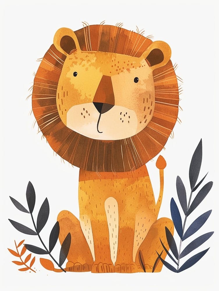 African Lion Night Hunt Clipart 4