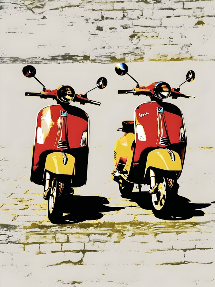 Two Scooters Canvas Print