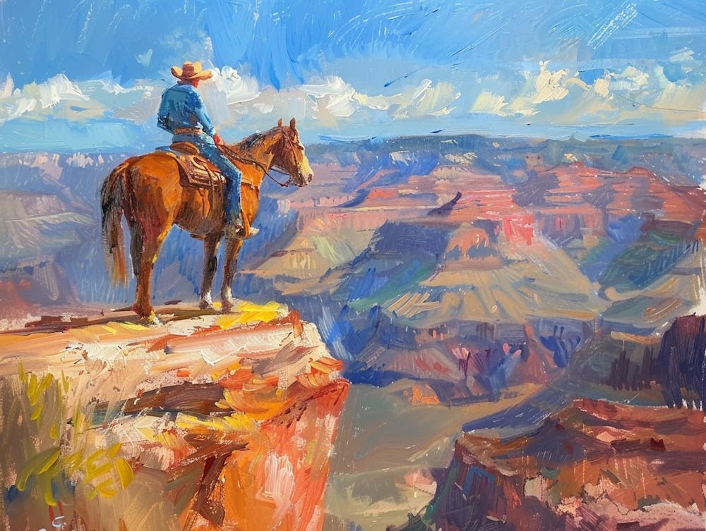 Cowboy dans le Grand Canyon Arizona 2