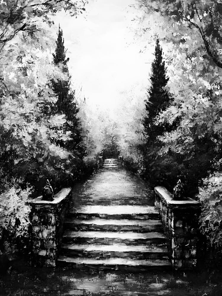 Black And White - Garden Path