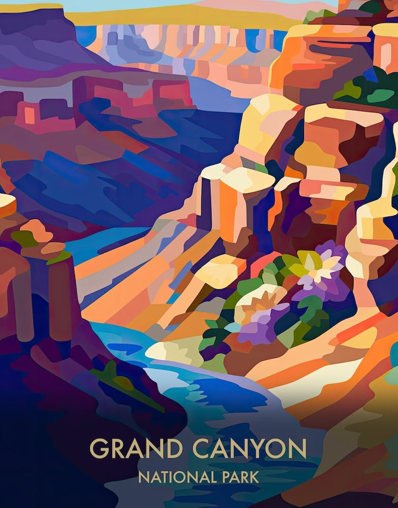 Grand Canyon National Park Travel Poster Matisse Style 3