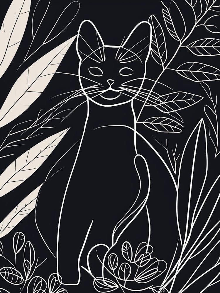 Birman Cat Minimalist Illustration 2