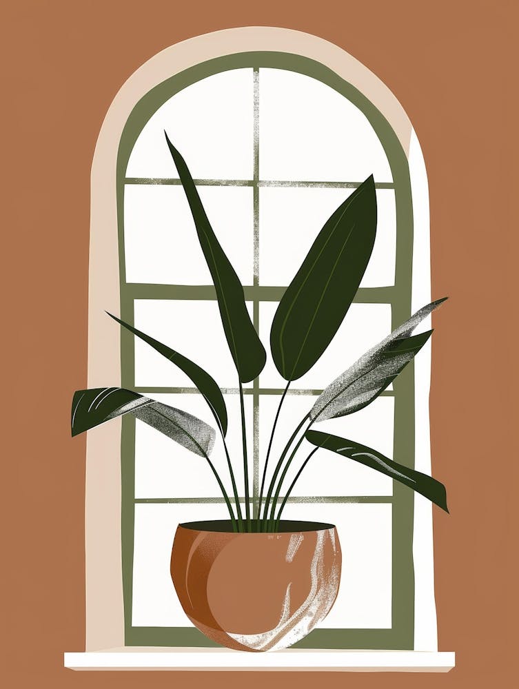 Potted Plant In Window