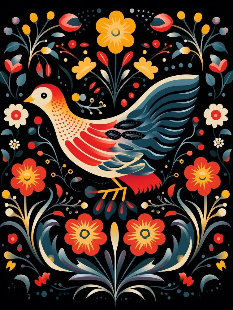 Folk Bird Illustration Pigeon 1