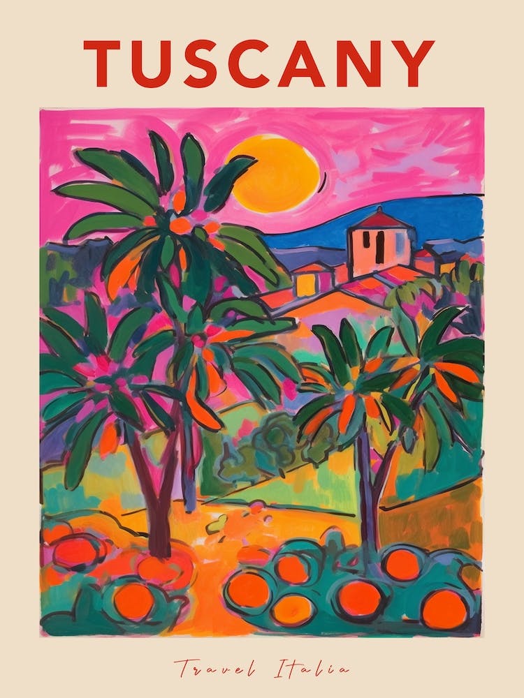 Toskana 3 Italien Reise-Poster