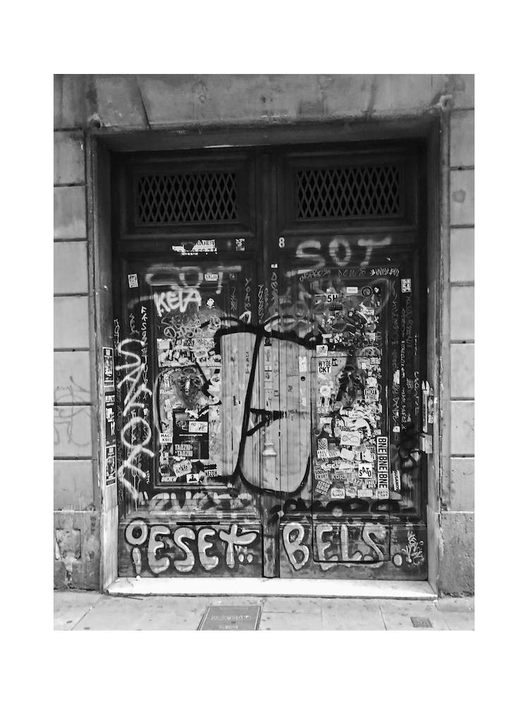 Barcelona Graffiti Black And White
