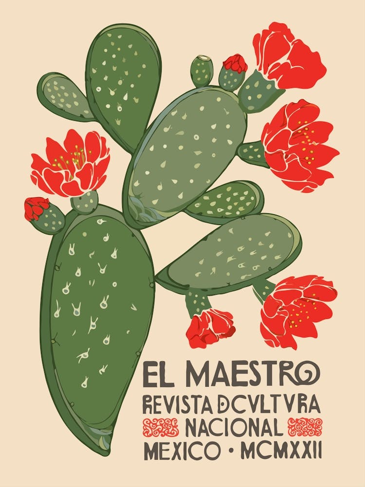 Mexican Art El Maestro Magazine Revista Green Cactus